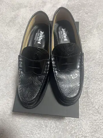 Kenford FINE SHOES 블랙 로퍼 페이즐리 25cm