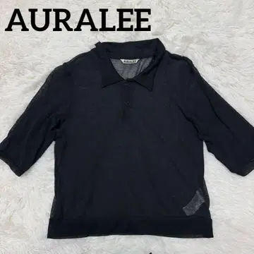 AURALEE 오라리 폴로 셔츠 코튼 블랙 검정 시어