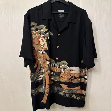 Samurai Aloha 블랙 알로하 셔츠 M