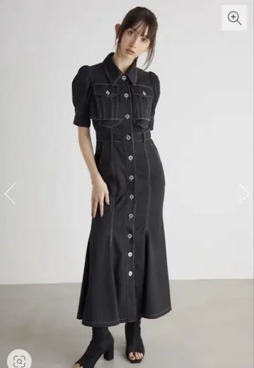rienda 2024ss [WEB 한정판] 크롭 레이어드 머메이드 OPS