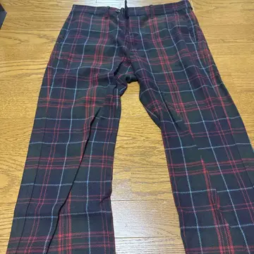 GAP 체크 무늬 슬림 핏 팬츠