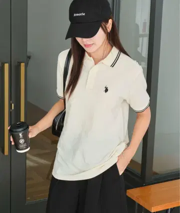 반팔 피케 셔츠 S 사이즈 아이보리 U.S. POLO ASSN.