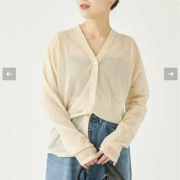 현행 모델 24SS 컨디션 최상 Plage SHEER VN 가디건 시어