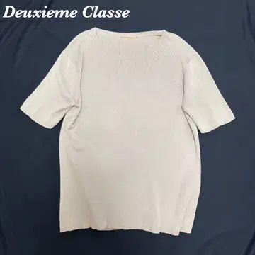새상품급 Deuxieme Classe 실크 코튼 반팔 니트 베이지