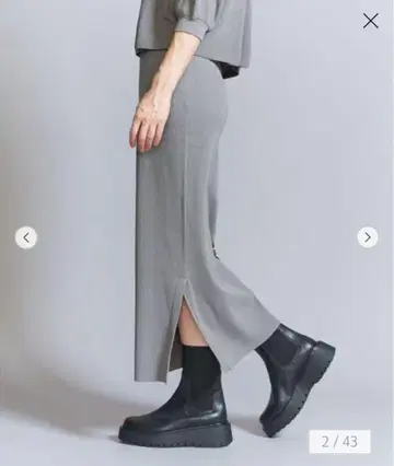 레이온 코튼 리브 타이트 스커트 -워셔블-