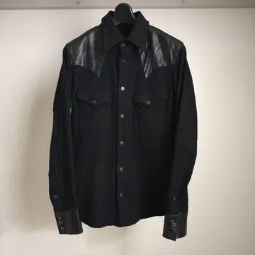 ISAMU KATAYAMA BACKLASH 스트레치 소가죽 웨스턴 셔츠