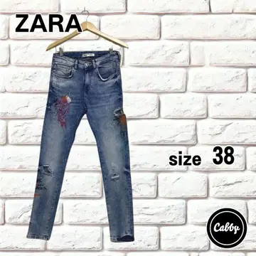 ZARA 자라 페인트 크러쉬 가공 스키니 데님