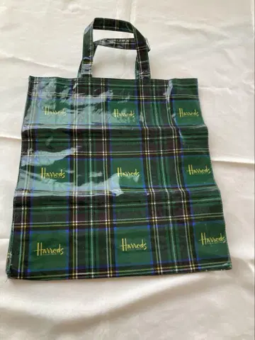 Harrods 바닥이 넓은 빅 토트백 해롯 로고 체크 방수
