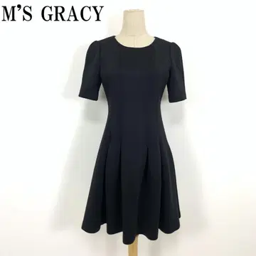 LA6927 엠즈 그레이시 반팔 플레어 원피스 폴리에스테르 블랙 38