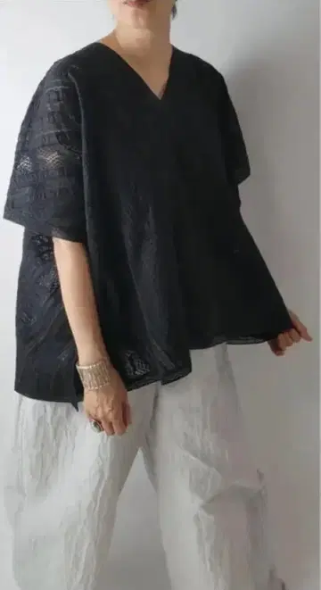 소일 핀턱 올 레이스 판초
