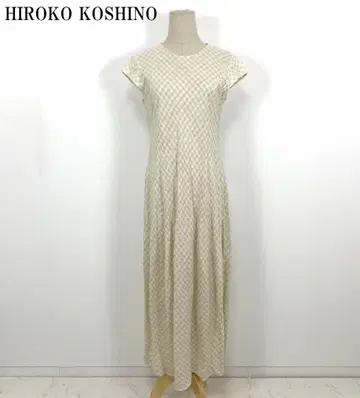 LA6931 히로코코시노 린넨 100% 반팔 롱 원피스 베이지 9
