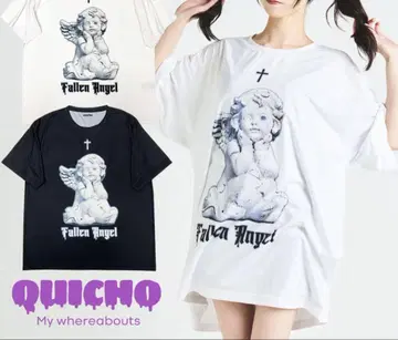 QUICHO Fallen Angel 오버 사이즈 티셔츠 지뢰계