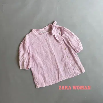 ZARA 자라 린넨 리본 블라우스