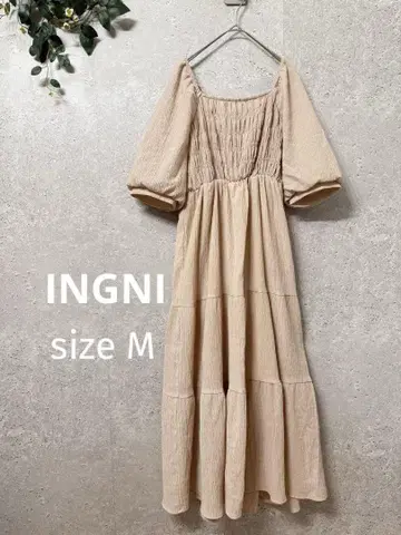 INGNI 잉그 푹신한 롱 원피스 M 핑크 베이지