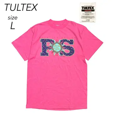 90s TULTEX 타르텍스 USA제 원단 프린트 티셔츠 핑크