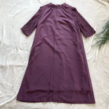 빅 사이즈 원피스 3L 2XL 소매 레이스 결혼식 경사 바이올렛
