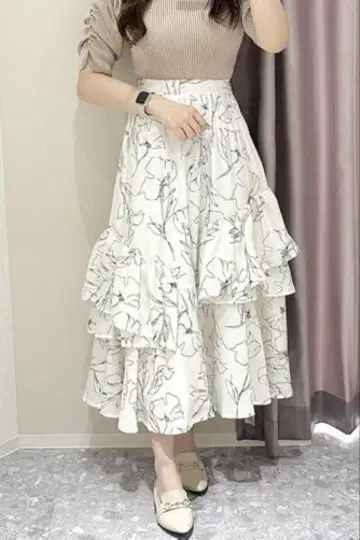 Anmille 사이드 프릴 라인 플라워 sk