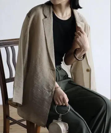 새상품 ap 레트로 소프트 오간자 테일러드 자켓 시어