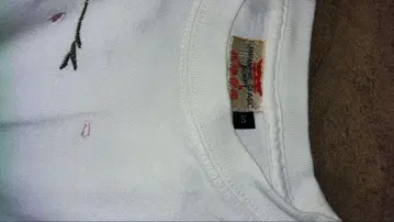 벚꽃 자수 화이트 7부 셔츠 유니섹스