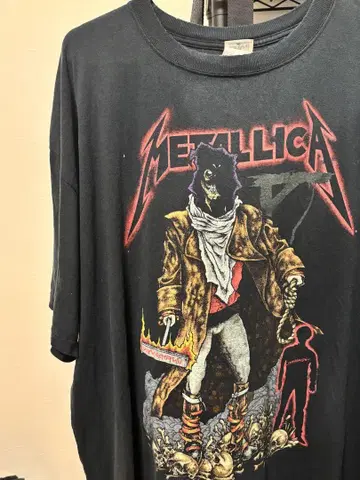 [레어] Metallica 메탈리카 티셔츠 밴딩 티셔츠 구제 의류