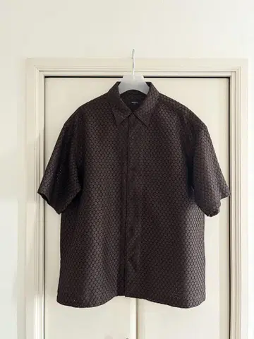 EDIFICE LA BOUCLE 레이스 오픈 카라 반팔 셔츠 사이즈 M