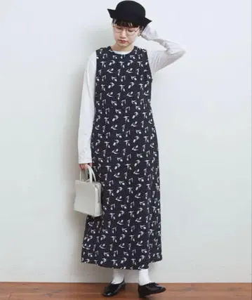 fig london 꽃무늬 슬리브리스 롱 원피스