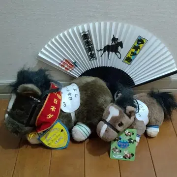 경주마 봉제 인형 더비 제패 부모와 자녀 세트