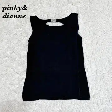 새상품급 pinky&dianne 등 오픈 탱크탑 로고 38 M 블랙
