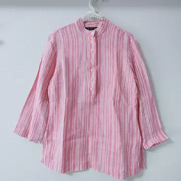 새상품 BROOKS BROTHERS 스탠드 카라 스트라이프 셔츠 린넨 2