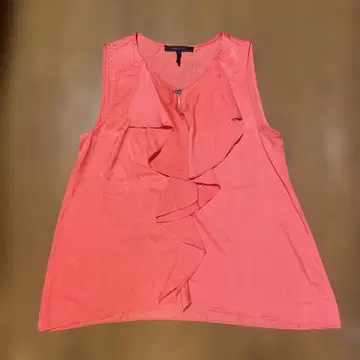 BCBGMAXAZRIA 코랄 프릴 슬리브리스 M
