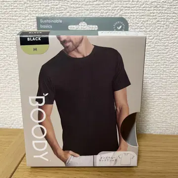 Boody 블랙 남성용 크루넥 티셔츠 M
