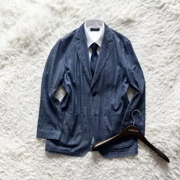<>LARDINI 새로운 로고 데님 코튼 자켓 사이즈 XS