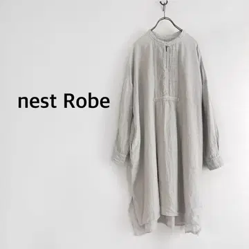 nest Robe 린넨 천연 염색 워크 튜닉