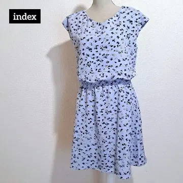 index 인덱스 꽃무늬 슬리브리스 무릎 기장 원피스 M