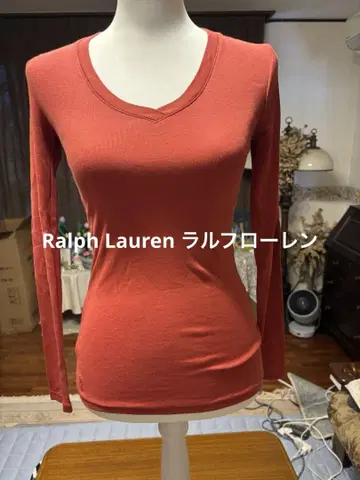Ralph Lauren 랄프 로렌 코랄 V넥 긴팔 티셔츠