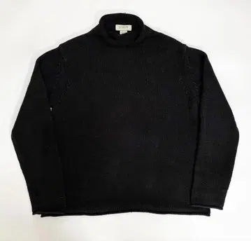 90s j.crew 제이크루 블랙 롤 넥 코튼 니트