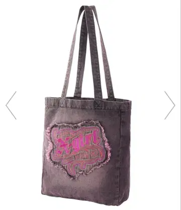 X-girl FADED LOGO PATCH DENIM TOTE BAG