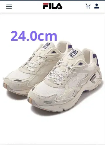 휠라 24.0cm 통굽 스니커즈 카타팔트 베이지