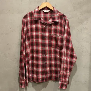 옴브레 셔츠 오픈 카라 코튼 플란넬 셔츠 빈티지
