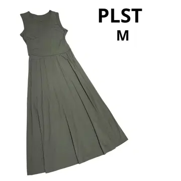 PLST 플라스테 슬리브리스 원피스 맥시 길이 A 라인 스트레치