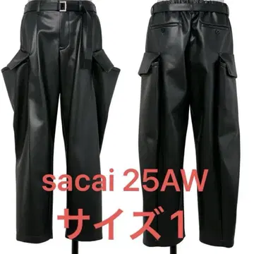 사이즈 1 사카이 Faux Leather Pants Black 일본 정품