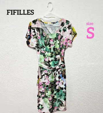 피피유 FIFILLES 원피스 반팔 무릎 기장 꽃무늬 프랑스 S