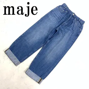 LA6938 마쥬 코튼 데님 팬츠 롤업 블루 38