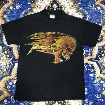 메탈리카 티셔츠 METALLICA PUSHEAD FLAME SKULL