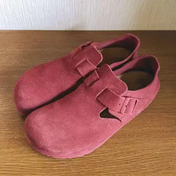 BIRKENSTOCK 빨간색 스웨이드 신발 빌켄스톡