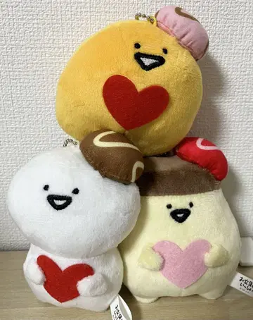 문구와 함께 하트 쇼콜라 봉제 인형 문구 씨 푸딩 씨 이름 없는 자