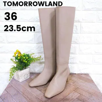 TOMORROWLAND 투모로우랜드 롱 부츠 사이드 지퍼 베이지