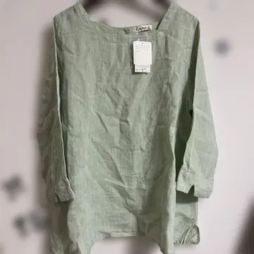 새상품 sm2 린넨 뒷면 오픈 블라우스 민트 사만사 모스모스