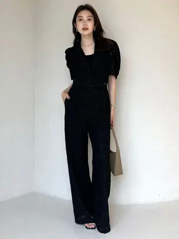 anuans 턱 슬리브 테일러드 레이스 올인원 미사용 새상품