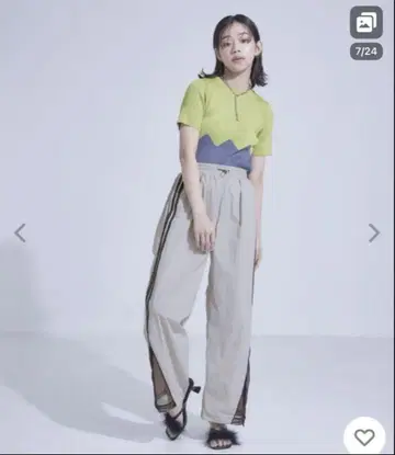 miette 팬츠 시어 절개 사이드 라인 트랙 팬츠 여성용